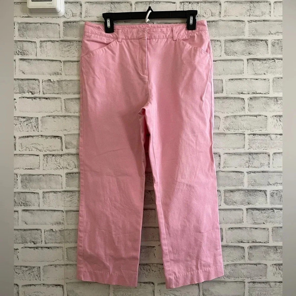 Lilly Pulitzer Pants - Lilly Pulitzer pink cropped trouser flat front pants Size 8